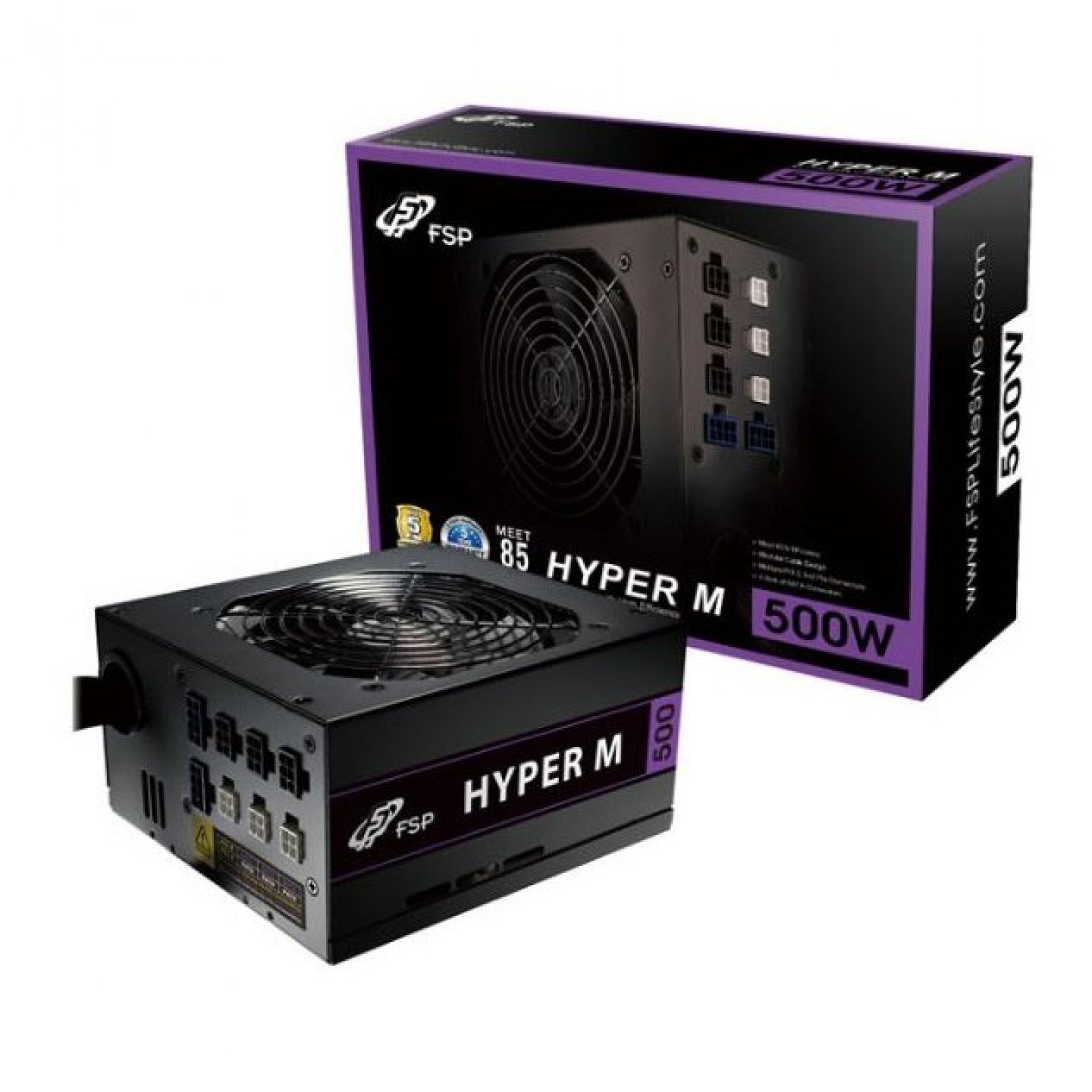 TÁPEGYSÉG FSP 500W 12CM HYPER M 85+ ACTIVE PFC